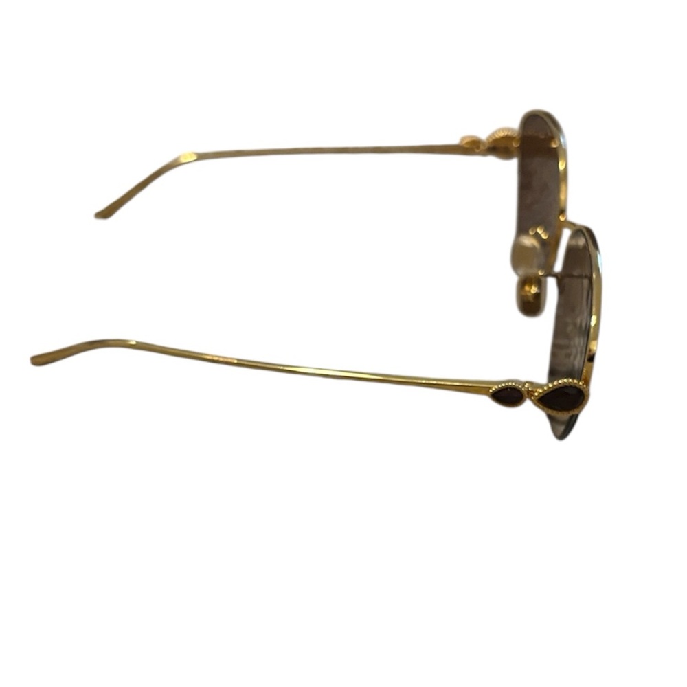 Boucheron Gold Frame brown cat eye Sunglasses w/ case, dust bag & original box - Picture 6 of 10